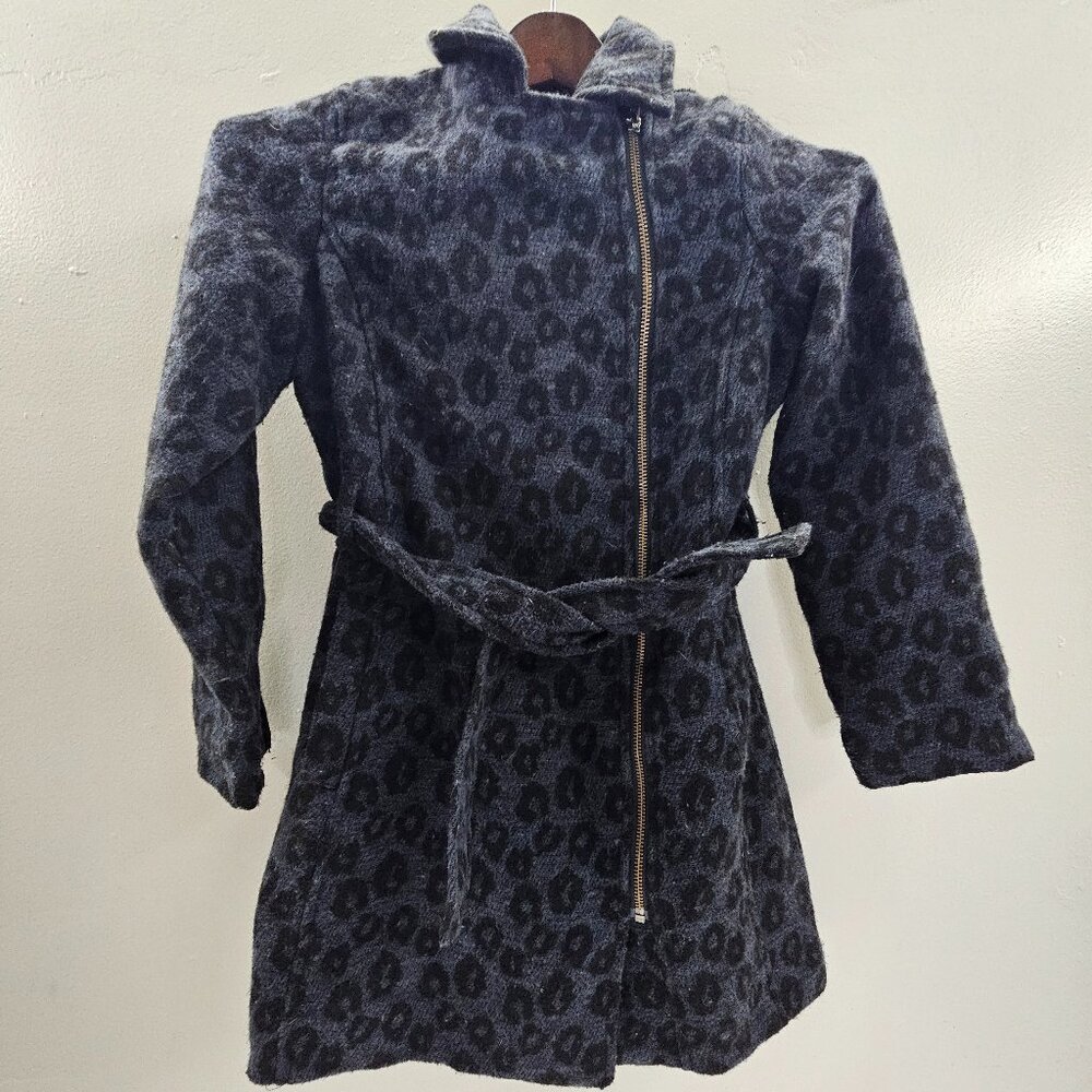77Kids, by American Eagle, Faux vintage, Animal Print Trenchcoat, size 10 M